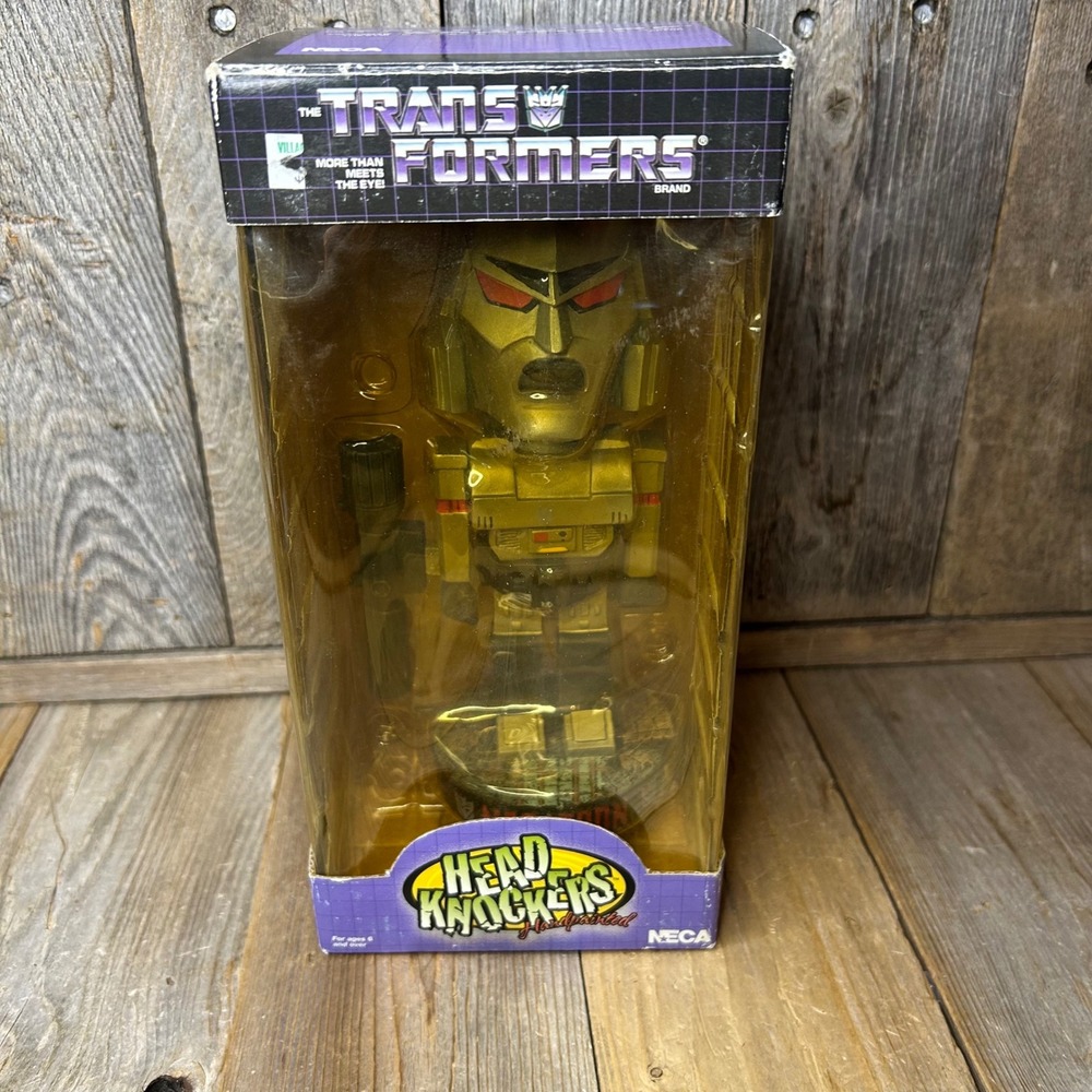 NECA Transformers Head Knockers Megatron Hand Painted Bobblehead 2002 Decepticon